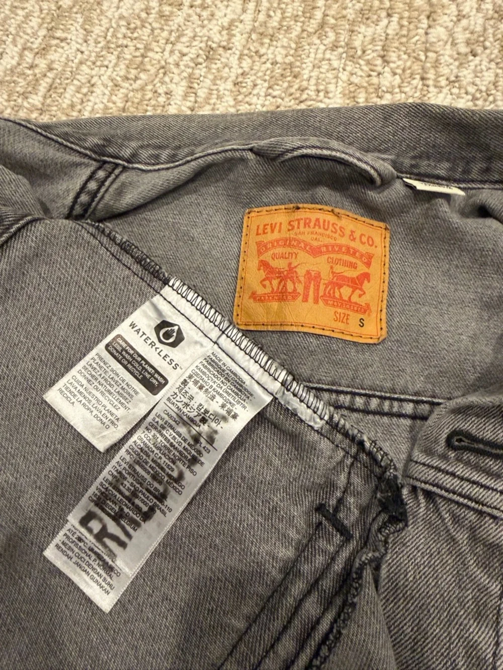 Levi's Black-Gray Denim Trucker Jacket - Men's - Picture 3 of 3